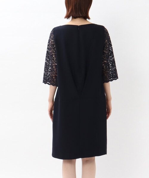 UNTITLED（アンタイトル）の「◆レーススリーブツイルワンピース（ワンピース・レディース・ブラック/ネイビー・01/02/03）」の4枚目の写真