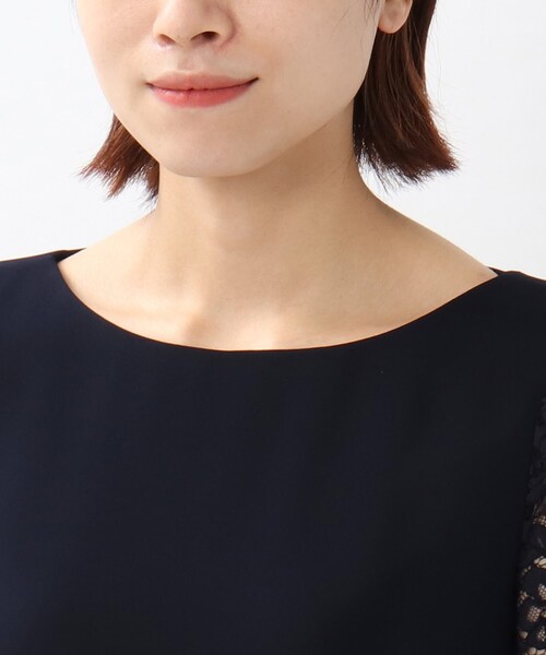 UNTITLED（アンタイトル）の「◆レーススリーブツイルワンピース（ワンピース・レディース・ブラック/ネイビー・01/02/03）」の3枚目の写真