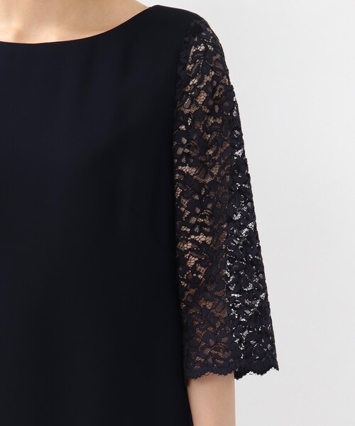 UNTITLED（アンタイトル）の「◆レーススリーブツイルワンピース（ワンピース・レディース・ブラック/ネイビー・01/02/03）」の9枚目の写真