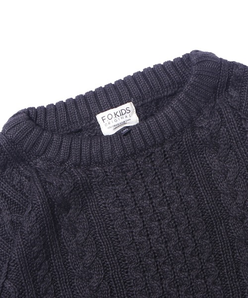 F.O.KIDS（エフオーキッズ）の「F.O.KIDS/エフオーキッズ ウォッシャブルニット 無地 ベーシック（ニット/セーター・キッズ・グリーン/アイボリー/ブラック・140/130）」の5枚目の写真
