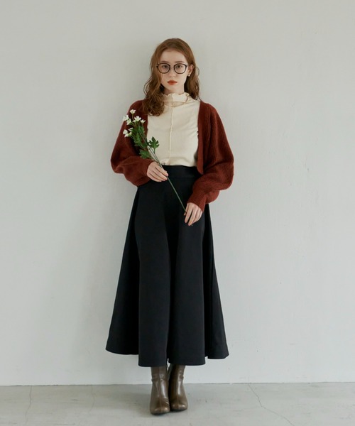 hinari（ヒナリ）の「ミックスニットショートカーディガン（カーディガン/ボレロ・レディース・カーキ/テラコッタ/ベージュ・FREE）」の19枚目の写真