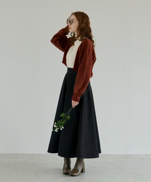 hinari（ヒナリ）の「ミックスニットショートカーディガン（カーディガン/ボレロ・レディース・カーキ/テラコッタ/ベージュ・FREE）」の22枚目の写真