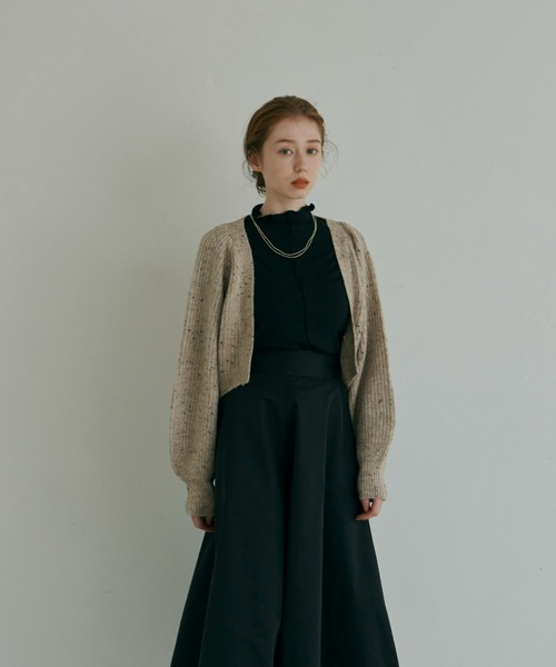 hinari（ヒナリ）の「ミックスニットショートカーディガン（カーディガン/ボレロ・レディース・カーキ/テラコッタ/ベージュ・FREE）」の7枚目の写真