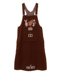 PINK HOUSE（ピンクハウス）の「オータムうさぎとチェリー刺繍サロペットスカート（サロペット/オーバーオール）」