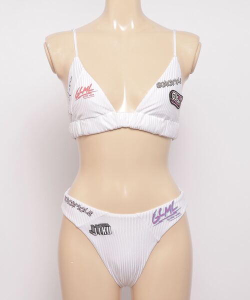 GUACAMOLE（ガカモレ）の「GUACAMOLE 4D recycled textured traiangle bikini（水着・レディース・レッド/イエロー/ライトグレー/ホワイト・MEDIUM）」の2枚目の写真