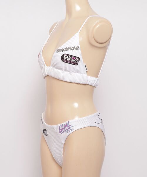 GUACAMOLE（ガカモレ）の「GUACAMOLE 4D recycled textured traiangle bikini（水着・レディース・レッド/イエロー/ライトグレー/ホワイト・MEDIUM）」の5枚目の写真