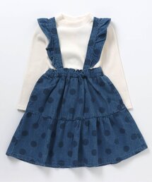 BREEZE | リブトップス×ジャンパースカート2Pセット(ジャンパースカート)