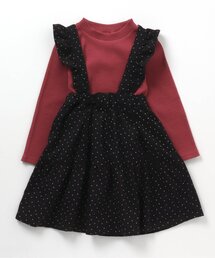 BREEZE | リブトップス×ジャンパースカート2Pセット(ジャンパースカート)