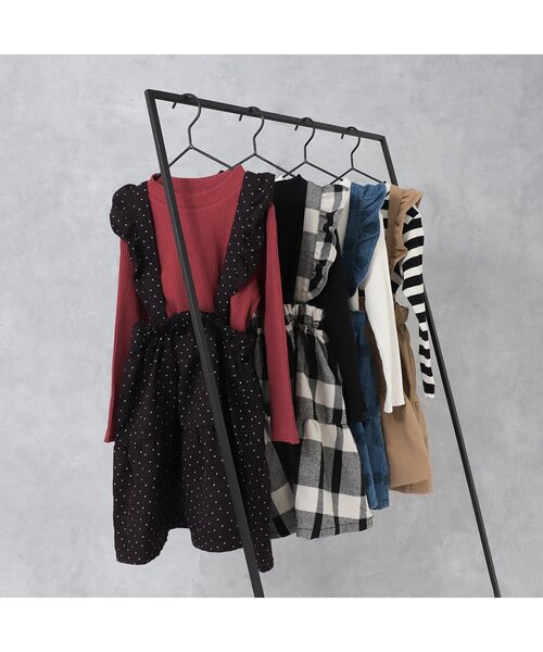 BREEZE（ブリーズ）の「リブトップス×ジャンパースカート2Pセット（ジャンパースカート・キッズ・インディゴブルー/ベージュ/ブラック/チャコール・80/130/90/100/120/140/110）」の18枚目の写真