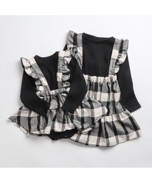 BREEZE（ブリーズ）の「リブトップス×ジャンパースカート2Pセット（ジャンパースカート・キッズ・インディゴブルー/ベージュ/ブラック/チャコール・80/130/90/100/120/140/110）」の17枚目の写真