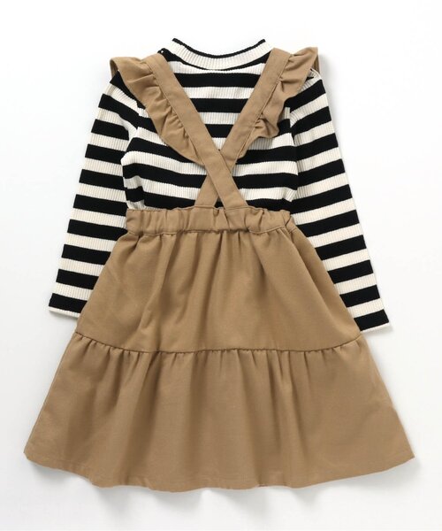 BREEZE（ブリーズ）の「リブトップス×ジャンパースカート2Pセット（ジャンパースカート・キッズ・インディゴブルー/ベージュ/ブラック/チャコール・80/130/90/100/120/140/110）」の16枚目の写真