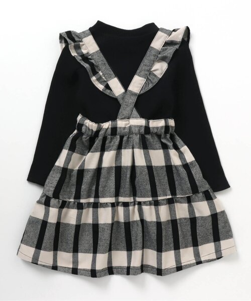 BREEZE（ブリーズ）の「リブトップス×ジャンパースカート2Pセット（ジャンパースカート・キッズ・インディゴブルー/ベージュ/ブラック/チャコール・80/130/90/100/120/140/110）」の21枚目の写真