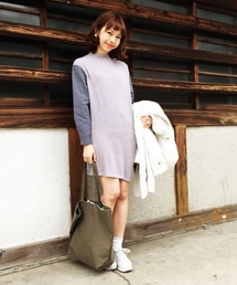 Kastane | 【Kastane】ハイネックシャツ袖ワンピース(ワンピース)