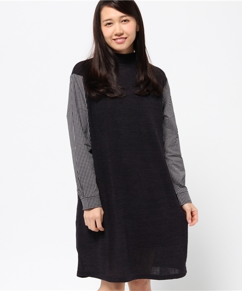 Kastane（カスタネ）の「【Kastane】ハイネックシャツ袖ワンピース（ワンピース・レディース・ネイビー/レッド系その他/グレー/グリーン系その他・FREE）」の15枚目の写真