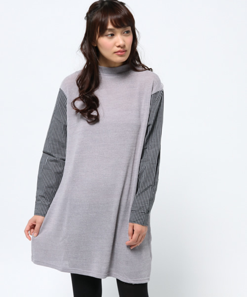 Kastane（カスタネ）の「【Kastane】ハイネックシャツ袖ワンピース（ワンピース・レディース・ネイビー/レッド系その他/グレー/グリーン系その他・FREE）」の17枚目の写真