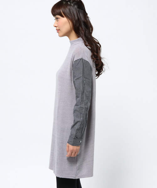 Kastane（カスタネ）の「【Kastane】ハイネックシャツ袖ワンピース（ワンピース・レディース・ネイビー/レッド系その他/グレー/グリーン系その他・FREE）」の8枚目の写真