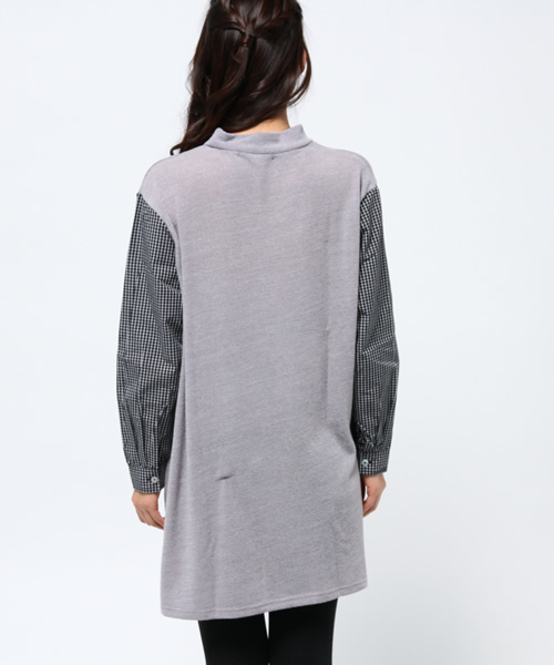 Kastane（カスタネ）の「【Kastane】ハイネックシャツ袖ワンピース（ワンピース・レディース・ネイビー/レッド系その他/グレー/グリーン系その他・FREE）」の9枚目の写真