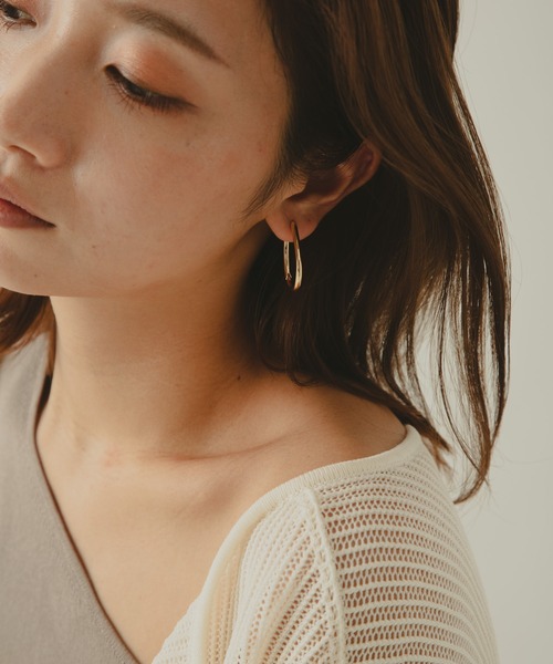 COLOR TOKYO ACCESSORIES(カラートウキョウアクセサリー)の「オーパルフープピアス(ピアス(両耳用)・レディース・シルバー/ゴールド・FREE)」の5枚目の写真