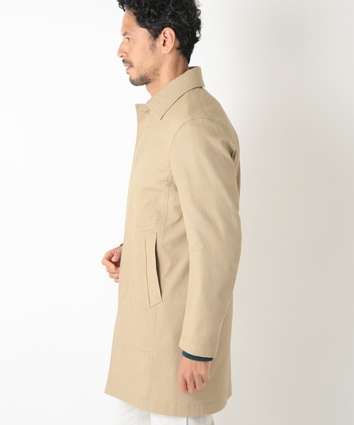 MEN'S BIGI（メンズビギ）の「ストレッチシャンブレースプリングコート（ステンカラーコート・メンズ・ベージュ/ネイビー・01/02/03）」の11枚目の写真