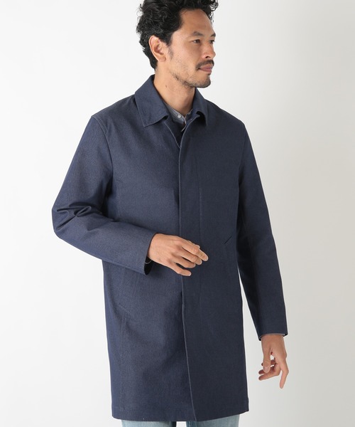 MEN'S BIGI（メンズビギ）の「ストレッチシャンブレースプリングコート（ステンカラーコート・メンズ・ベージュ/ネイビー・01/02/03）」の6枚目の写真