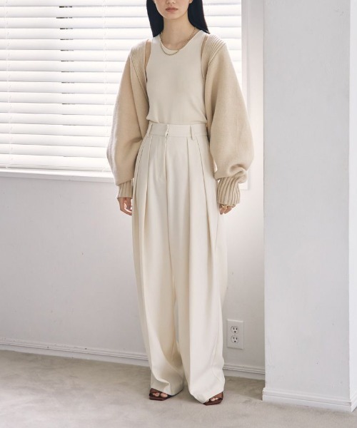 TODAYFUL（トゥデイフル）の「TODAYFUL(トゥデイフル) "Highgauge Knit Tanktop"ハイゲージニットタンクトップ/12210512（タンクトップ・レディース・ブラック/オリーブ/サックスブルー/オレンジ/キャメル/キナリ・ONE SIZE）」の9枚目の写真