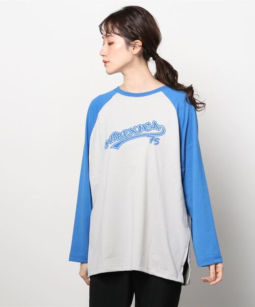 AVIREX（アヴィレックス）の「【直営店限定】AVIREX USA75 RAGLAN L/S T-SHIRT/ ラグラン長袖ティーシャツ（Tシャツ/カットソー・レディース・ブラック/グリーン/その他5・FREE）」の7枚目の写真