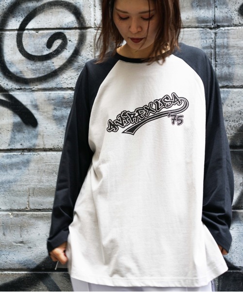 AVIREX（アヴィレックス）の「【直営店限定】AVIREX USA75 RAGLAN L/S T-SHIRT/ ラグラン長袖ティーシャツ（Tシャツ/カットソー・レディース・ブラック/グリーン/その他5・FREE）」の20枚目の写真