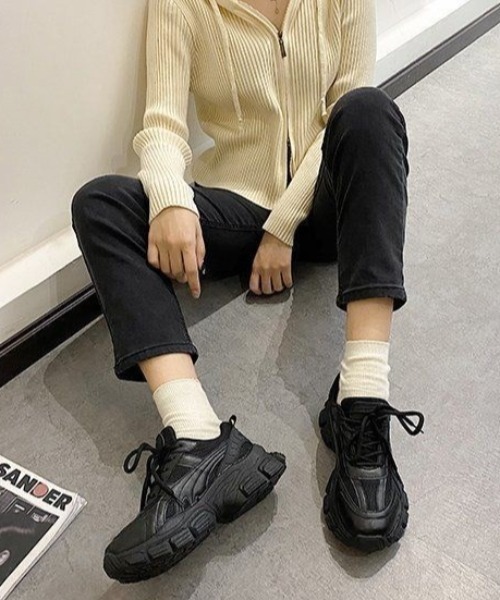 MANGROVE（マングローブ）の「ボリュームダッドスニーカー（スニーカー・レディース・ブラック/ホワイト・SMALL/LARGE/MEDIUM）」の10枚目の写真