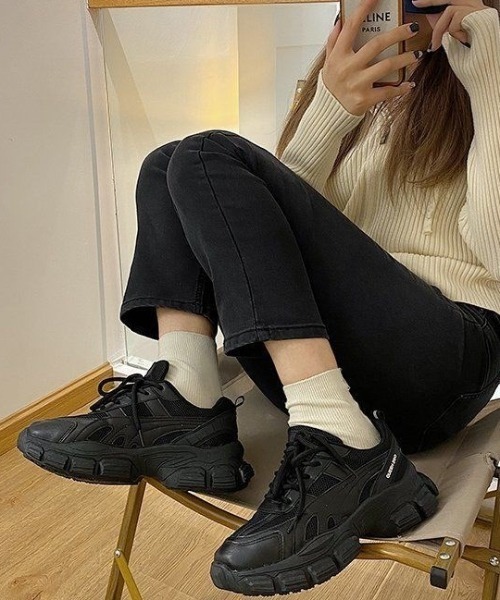 MANGROVE（マングローブ）の「ボリュームダッドスニーカー（スニーカー・レディース・ブラック/ホワイト・SMALL/LARGE/MEDIUM）」の13枚目の写真