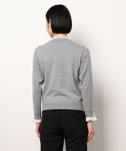 Te chichi（テチチ）の「シフォンフリルレイヤード風ニット（ニット/セーター・レディース・ブラック/ベージュ/グレー・ﾌﾘ-）」の5枚目の写真