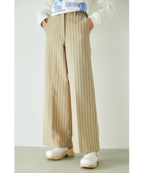 MOUSSY（マウジー）の「NO TUCK WIDE SLACKS（スラックス・レディース・ベージュ系その他/ターコイズブルー/アイボリー・2/1）」の15枚目の写真