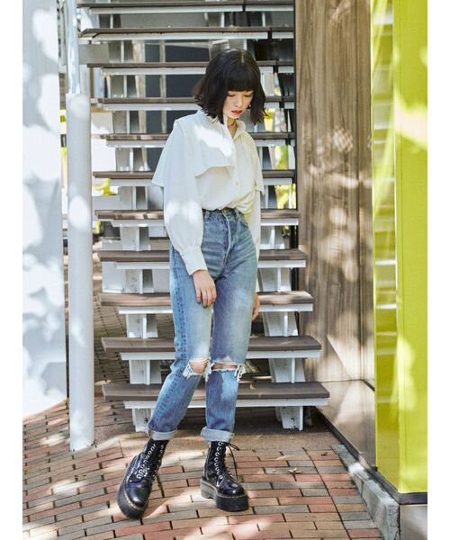 jouetie(ジュエティ)の「ケープブラウス(シャツ/ブラウス・レディース・オフホワイト/ブラック/ブルー・MEDIUM)」の12枚目の写真