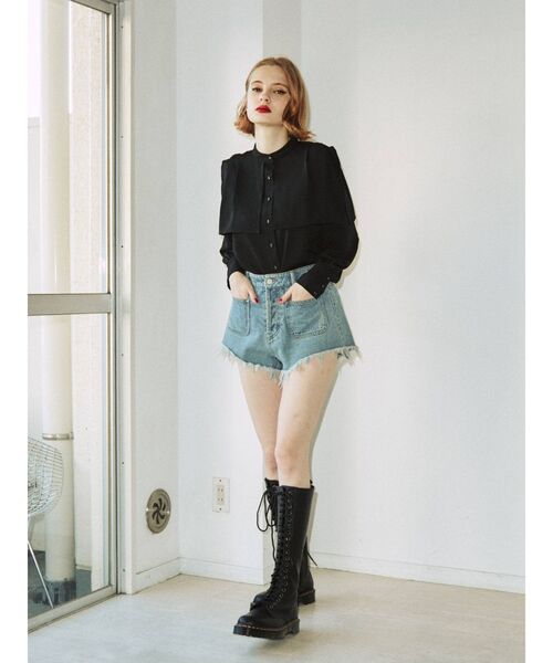 jouetie(ジュエティ)の「ケープブラウス(シャツ/ブラウス・レディース・オフホワイト/ブラック/ブルー・MEDIUM)」の19枚目の写真