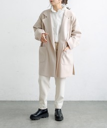 PUAL CE CIN | Wフェイスフェイクウールオーバーチェスターコート(チェスターコート)