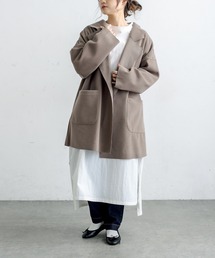 Wフェイスフェイクウールオーバーチェスターコート