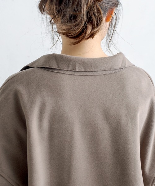 PUAL CE CIN（ピュアルセシン）の「Wフェイスフェイクウールオーバーチェスターコート（チェスターコート・レディース・ブルー/モカ/ブラック/アイボリー・FREE）」の22枚目の写真