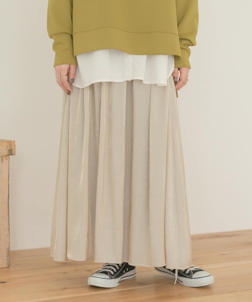 ITEMS URBANRESEARCH（アイテムズ アーバンリサーチ）の「ギャザーロングスカート（スカート・レディース・ベージュ/パープル/グリーン・FREE）」の22枚目の写真