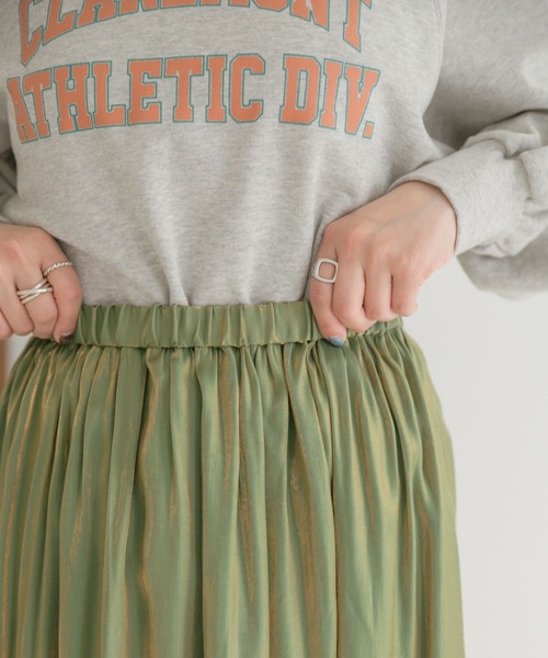 ITEMS URBANRESEARCH（アイテムズ アーバンリサーチ）の「ギャザーロングスカート（スカート・レディース・ベージュ/パープル/グリーン・FREE）」の6枚目の写真