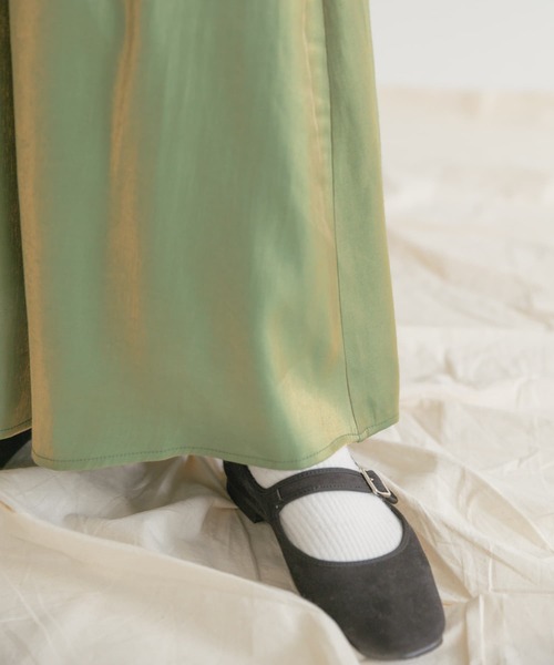 ITEMS URBANRESEARCH（アイテムズ アーバンリサーチ）の「ギャザーロングスカート（スカート・レディース・ベージュ/パープル/グリーン・FREE）」の7枚目の写真