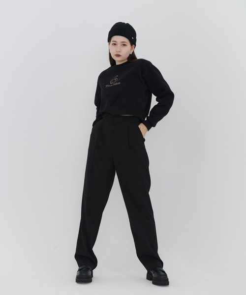 TINA：JOJUN（ティーナジョジュン）の「ロゴ刺繍 クロップドスウェット TINA：JOJUN（スウェット・レディース・ホワイト/ブラック・M）」の15枚目の写真