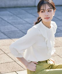 【洗える】フリルブラウス