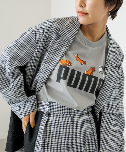 ear PAPILLONNER（イアパピヨネ）の「【PUMA×MINECRAFT(プーマ×マインクラフト)】グラフィックTシャツ（Tシャツ/カットソー・レディース・ホワイト/ブラック/グレー・MEDIUM）」の3枚目の写真