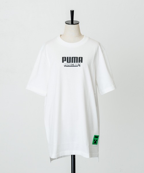 ear PAPILLONNER（イアパピヨネ）の「【PUMA×MINECRAFT(プーマ×マインクラフト)】グラフィックTシャツ（Tシャツ/カットソー・レディース・ホワイト/ブラック/グレー・MEDIUM）」の4枚目の写真