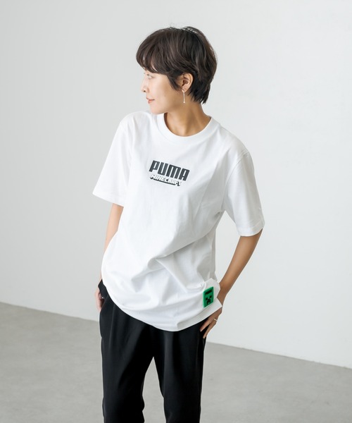 ear PAPILLONNER（イアパピヨネ）の「【PUMA×MINECRAFT(プーマ×マインクラフト)】グラフィックTシャツ（Tシャツ/カットソー・レディース・ホワイト/ブラック/グレー・MEDIUM）」の12枚目の写真
