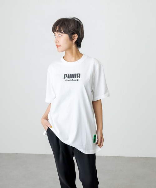 ear PAPILLONNER（イアパピヨネ）の「【PUMA×MINECRAFT(プーマ×マインクラフト)】グラフィックTシャツ（Tシャツ/カットソー・レディース・ホワイト/ブラック/グレー・MEDIUM）」の13枚目の写真
