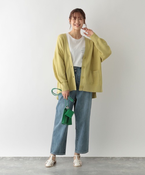 GLOBAL WORK(グローバルワーク)の「洗えるゆるリラックスVカーディガン/262130(カーディガン/ボレロ・レディース・ブラック/レッド/オフホワイト/アイボリー/グリーン系その他・MEDIUM/LARGE)」の17枚目の写真