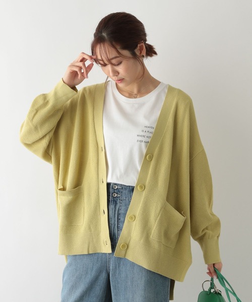 GLOBAL WORK(グローバルワーク)の「洗えるゆるリラックスVカーディガン/262130(カーディガン/ボレロ・レディース・ブラック/レッド/オフホワイト/アイボリー/グリーン系その他・MEDIUM/LARGE)」の19枚目の写真