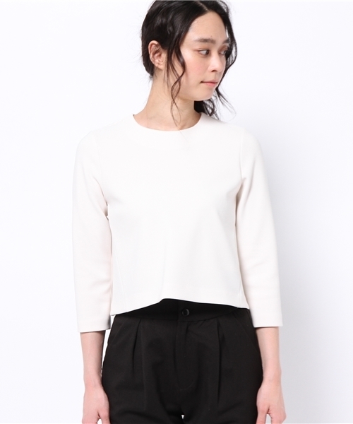 Demi-Luxe BEAMS（デミルクス ビームス）の「Demi-Luxe BEAMS / ボンディング クロップド ブラウス（シャツ/ブラウス・レディース・オフホワイト/ブラック・36/38）」の3枚目の写真