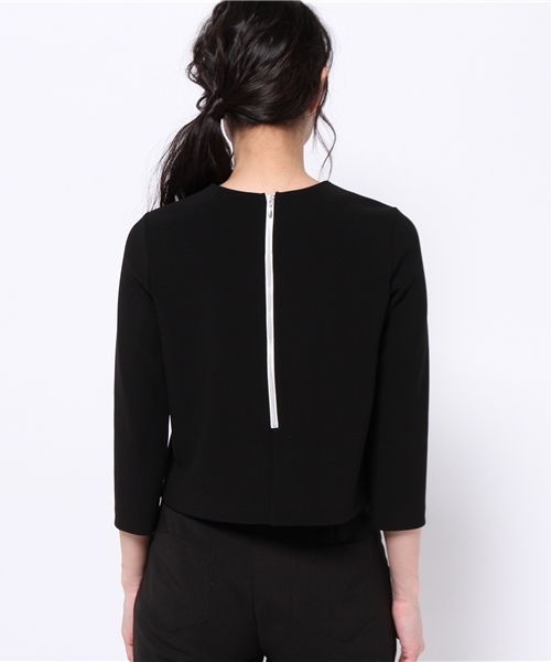 Demi-Luxe BEAMS（デミルクス ビームス）の「Demi-Luxe BEAMS / ボンディング クロップド ブラウス（シャツ/ブラウス・レディース・オフホワイト/ブラック・36/38）」の12枚目の写真