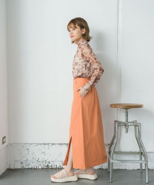 RETRO GIRL（レトロガール）の「スリットナローSK（スカート・レディース・オフホワイト/ケミカルウォッシュ/ブラック/ライトグリーン/オレンジ・FREE）」の7枚目の写真